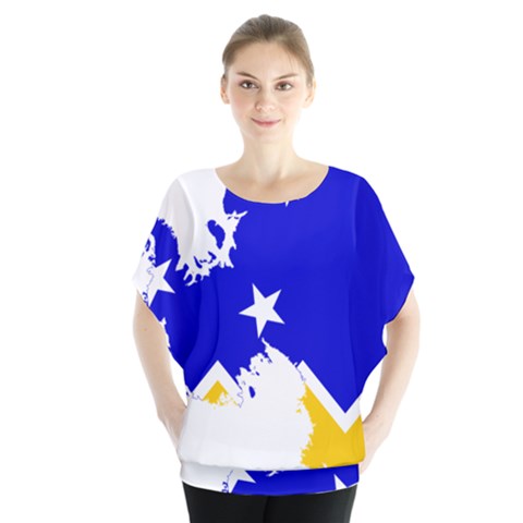 Chilean Magallanes Region Flag Map Of Antarctica Batwing Chiffon Blouse by abbeyz71