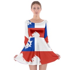 Chile Flag Map of Antarctica Long Sleeve Skater Dress