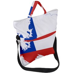 Chile Flag Map Of Antarctica Fold Over Handle Tote Bag by abbeyz71