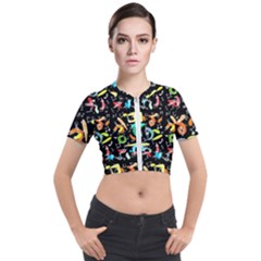 Repetition Short Sleeve Cropped Jacket by ArtworkByPatrick