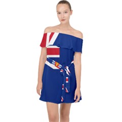 Government Ensign Of The British Antarctic Territory Off Shoulder Chiffon Dress by abbeyz71