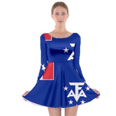 Flag Of The French Southern And Antarctic Lands, 1958 Long Sleeve Skater Dress by abbeyz71