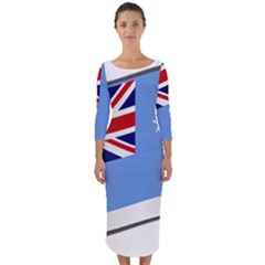 Waving Proposed Flag Of The Ross Dependency Quarter Sleeve Midi Bodycon Dress by abbeyz71