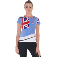 Waving Proposed Flag Of The Ross Dependency Short Sleeve Sports Top  by abbeyz71