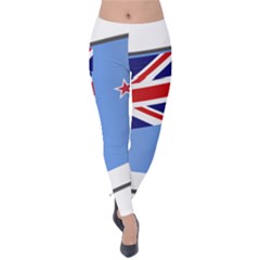 Waving Proposed Flag Of The Ross Dependency Velvet Leggings by abbeyz71