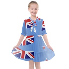 Waving Proposed Flag Of The Ross Dependency Kids  All Frills Chiffon Dress by abbeyz71