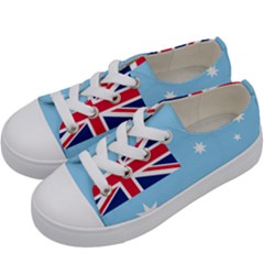 Proposed Flag Of The Australian Antarctic Territory Kids  Low Top Canvas Sneakers by abbeyz71