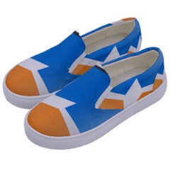Waving Flag Of Tierra Del Fuego Province, Argentina Kids  Canvas Slip Ons by abbeyz71