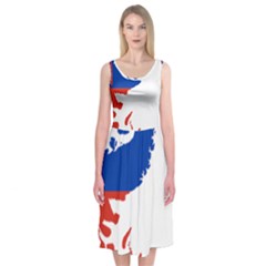 Flag Map Of Chilean Antarctic Territory Midi Sleeveless Dress by abbeyz71