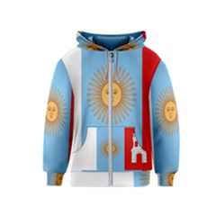 Unofficial Flag Of Argentine Cordoba Province Kids  Zipper Hoodie by abbeyz71
