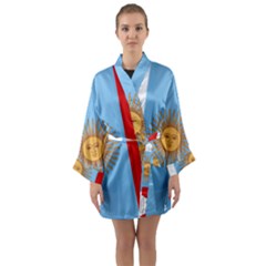 Unofficial Flag Of Argentine Cordoba Province Long Sleeve Satin Kimono by abbeyz71