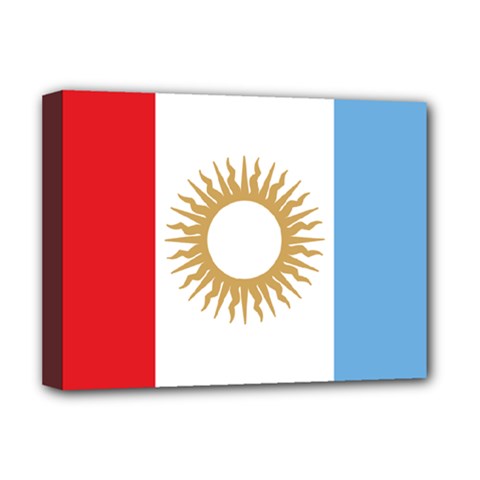 Flag of Argentine Cordoba Province Deluxe Canvas 16  x 12  (Stretched) 