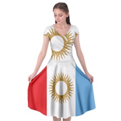 Flag of Argentine Cordoba Province Cap Sleeve Wrap Front Dress