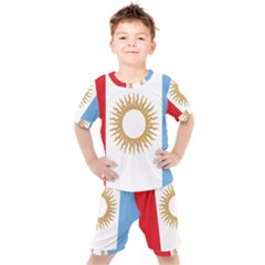 Flag Of Argentine Cordoba Province Kids  Tee And Shorts Set by abbeyz71