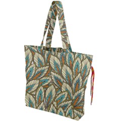 Tropical leaves Drawstring Tote Bag