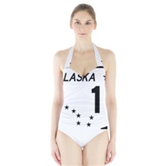 Alaska Route 1 Shield Halter Swimsuit by abbeyz71