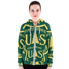 Flag Of The U S  Forest Service Women s Zipper Hoodie by abbeyz71