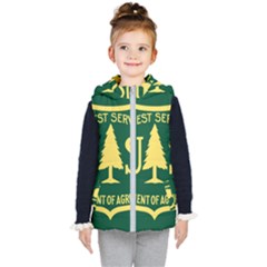 Flag Of The U S  Forest Service Kids  Hooded Puffer Vest by abbeyz71