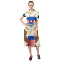 Greater Coat Of Arms Of The United States Keyhole Neckline Chiffon Dress by abbeyz71