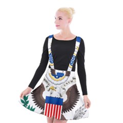 Greater Coat Of Arms Of The United States Suspender Skater Skirt