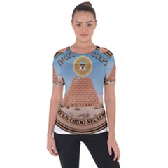 Great Seal of the United States - Reverse Shoulder Cut Out Short Sleeve Top
