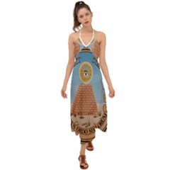 Great Seal of the United States - Reverse Halter Tie Back Dress 