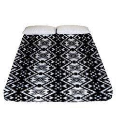 Black And White-3 Fitted Sheet (queen Size) by ArtworkByPatrick