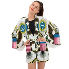 Great Seal Of The United States - Obverse  Long Sleeve Kimono by abbeyz71