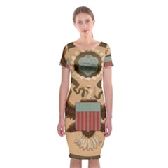 Great Seal Of The United States - Obverse Classic Short Sleeve Midi Dress by abbeyz71