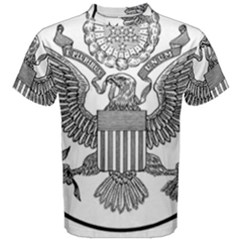 Black & White Great Seal Of The United States - Obverse  Men s Cotton Tee by abbeyz71