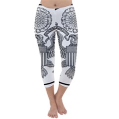 Black & White Great Seal Of The United States - Obverse  Capri Winter Leggings  by abbeyz71