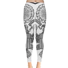Black & White Great Seal Of The United States - Obverse  Leggings  by abbeyz71