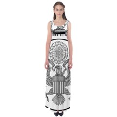 Black & White Great Seal of the United States - Obverse  Empire Waist Maxi Dress