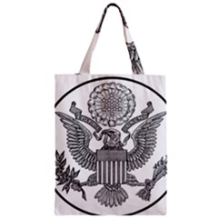 Black & White Great Seal Of The United States - Obverse  Zipper Classic Tote Bag by abbeyz71