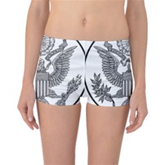 Black & White Great Seal Of The United States - Obverse  Reversible Boyleg Bikini Bottoms by abbeyz71