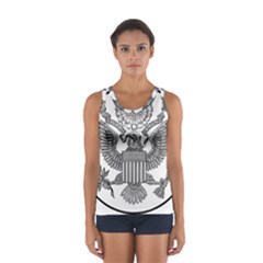 Black & White Great Seal Of The United States - Obverse  Sport Tank Top  by abbeyz71