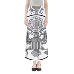 Black & White Great Seal Of The United States - Obverse  Full Length Maxi Skirt by abbeyz71