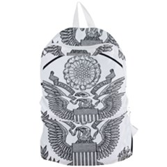 Black & White Great Seal Of The United States - Obverse  Foldable Lightweight Backpack by abbeyz71