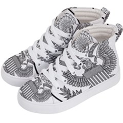 Black & White Great Seal Of The United States - Obverse  Kids  Hi-top Skate Sneakers by abbeyz71