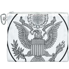 Black & White Great Seal Of The United States - Obverse  Canvas Cosmetic Bag (xxxl) by abbeyz71