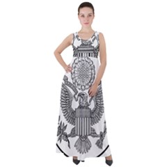 Black & White Great Seal Of The United States - Obverse  Empire Waist Velour Maxi Dress by abbeyz71