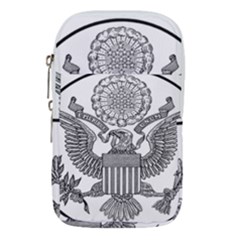 Black & White Great Seal Of The United States - Obverse  Waist Pouch (small) by abbeyz71