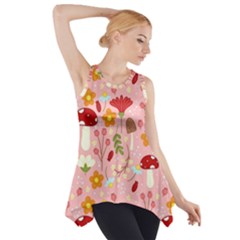 Floral Surface Pattern Design Side Drop Tank Tunic by Sudhe