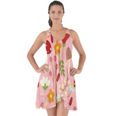 Floral Surface Pattern Design Show Some Back Chiffon Dress by Sudhe