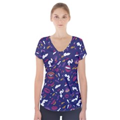 Pattern Burton Galmour Short Sleeve Front Detail Top by Sudhe