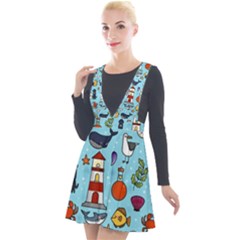 Surface Pattern Design Plunge Pinafore Velour Dress