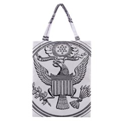 Black & White Great Seal Of The United States - Obverse, 1877 Classic Tote Bag by abbeyz71