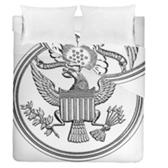 Black & White Great Seal Of The United States - Obverse, 1877 Duvet Cover Double Side (queen Size) by abbeyz71