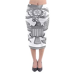 Black & White Great Seal Of The United States - Obverse, 1877 Midi Pencil Skirt by abbeyz71