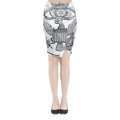 Black & White Great Seal Of The United States - Obverse, 1877 Midi Wrap Pencil Skirt by abbeyz71